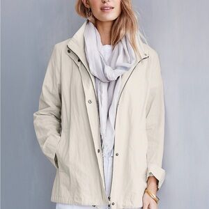 Eileen Fisher Organic Cotton A Line Jacket Bone Medium